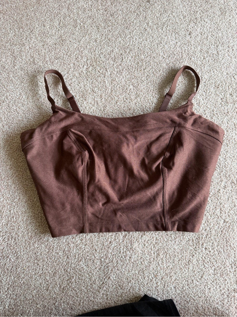Brown shine longline sports bra